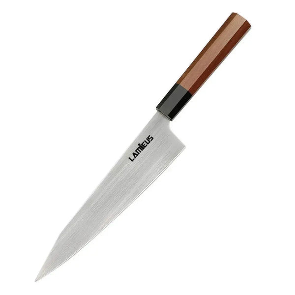 Elevate Your Culinary Skills with the Lamieus L Nesta Chef Knife. Crafted from high-quality Damascus steel, experience precision, durability, and elegance. Only $32.99.