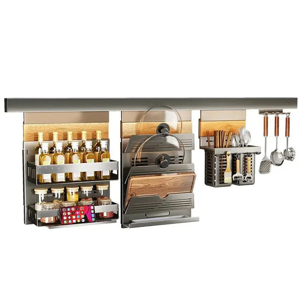 Magnetic Wood Spice Rack & Kitchen Organizer
