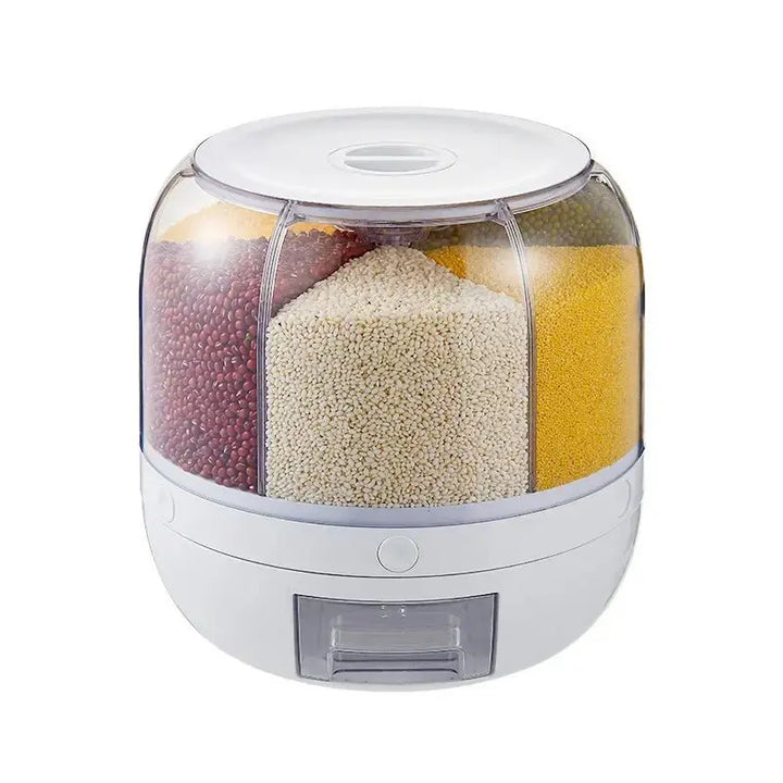 PreservaRice 6-Grid Rotary Dry Food Container