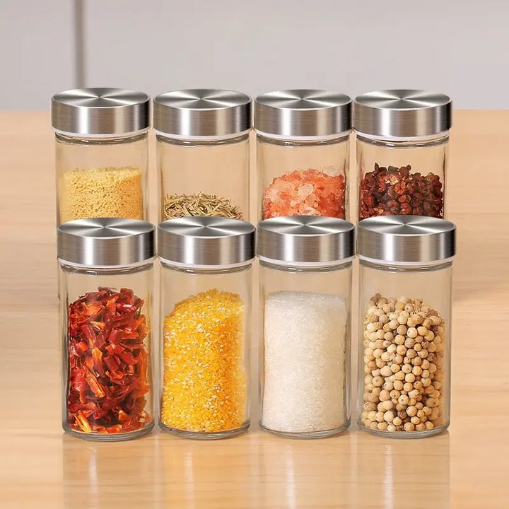 Rotary Spice Rack Set with Clear Jars